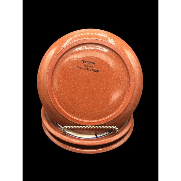 3 Handpainted Madrid Earthenware New Mexico Pottery Plates Blue White - Picture 6 of 7